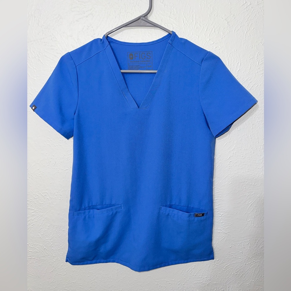 FIGS XXS Ceil Blue Casma 3 Pocket Scrub Top